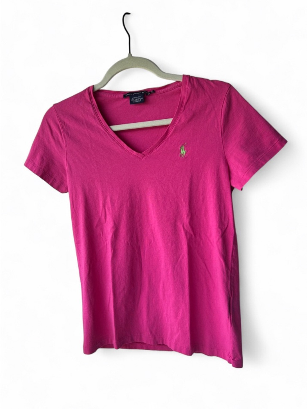 Ralph Lauren Sport Women's Hot Pink V-Neck Polo Tee